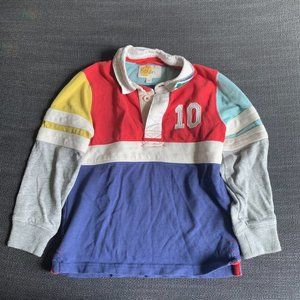 Boden colorblock rugby shirt, 5-6Y